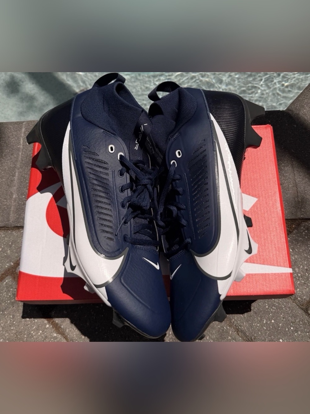 NIKE VAPOR EDGE PRO 360 2 FOOTBALL CLEATS MEN’S SZ 13.5 NAVY BLUE FN7759-400